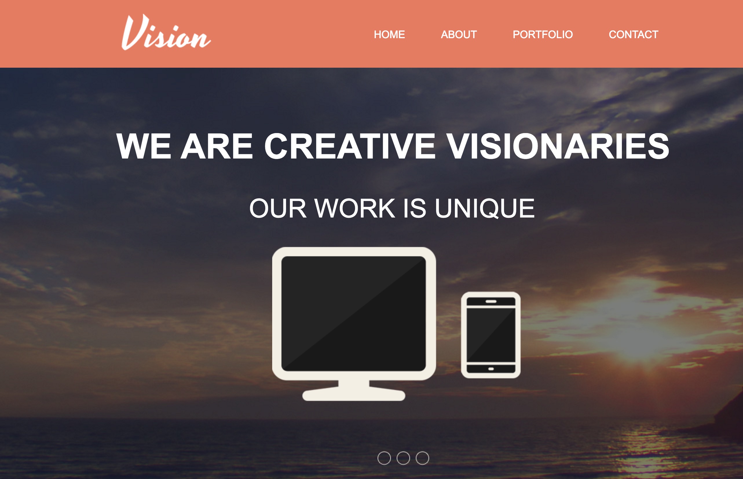 Vision - One Page Flat Concrete5 Portfolio Theme