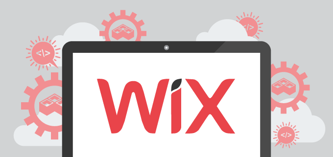 Wix logo inside a computer screen in the cloud