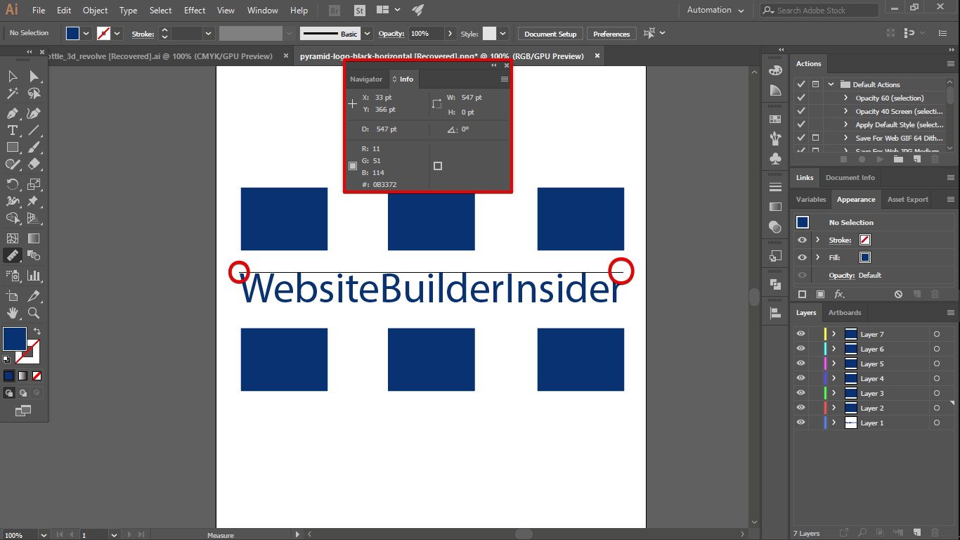 2.2 Drag your mouse to measure a design in your Illustartor