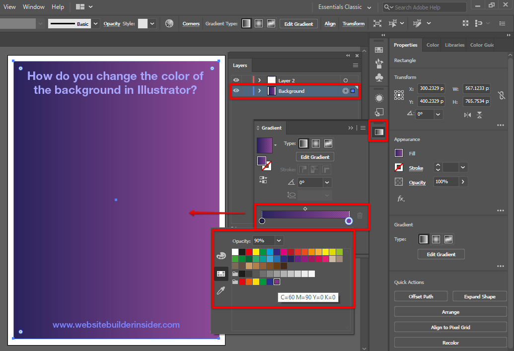 Change the default Illustrator gradient colors to your preferences