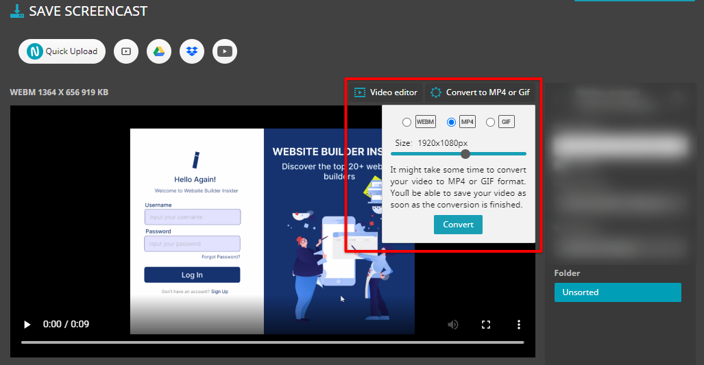 Choose prototype video file format & resolution Figma