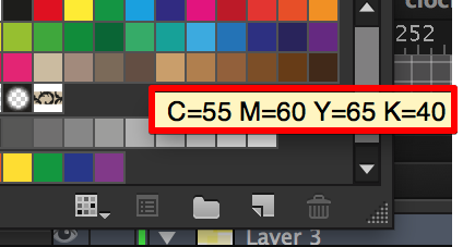 color panel in adobe illustrator showing cmyk colors