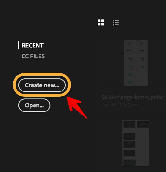 create new document