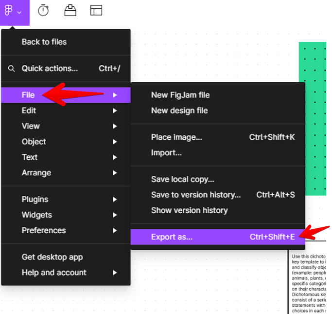 export file as in Figma