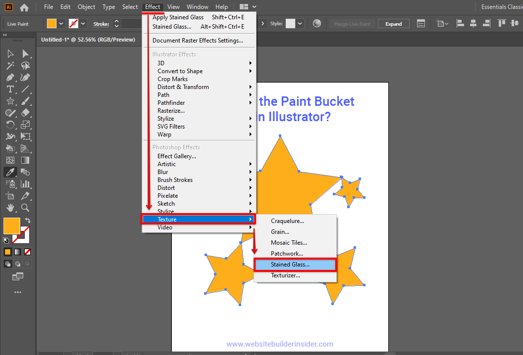 Go to Illustrator effects menu and click the texture then select the texture you want to add