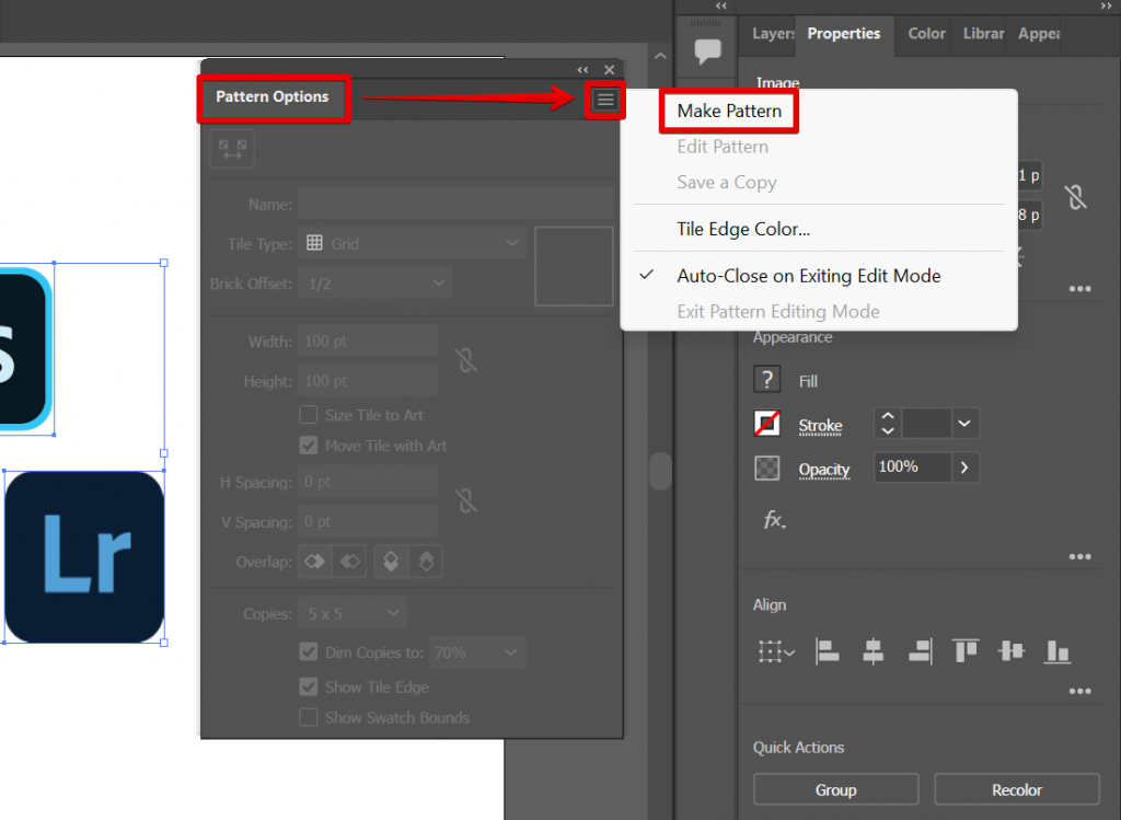 How do I make a step and repeat pattern in Illustrator
