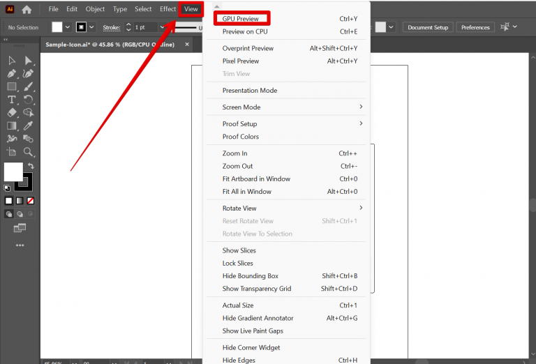 How do I get out of outline mode in Illustrator
