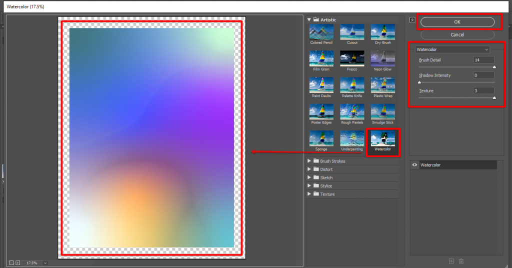 How do you make a watercolor effect in Illustrator