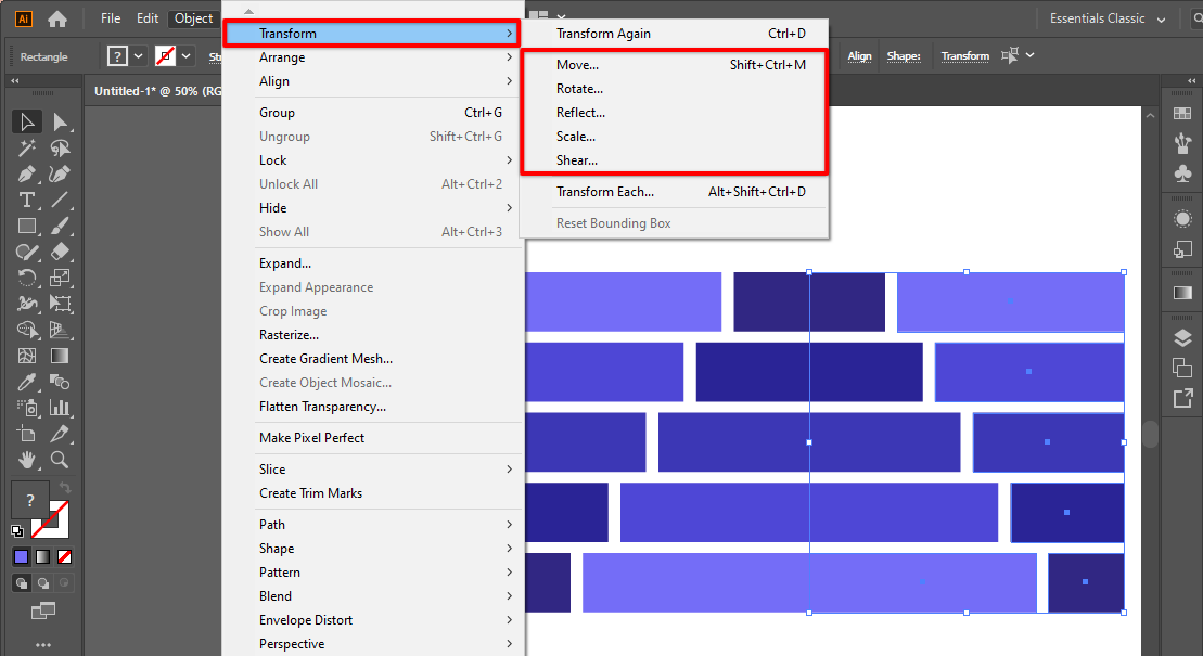 Use all transform tool in illustrator