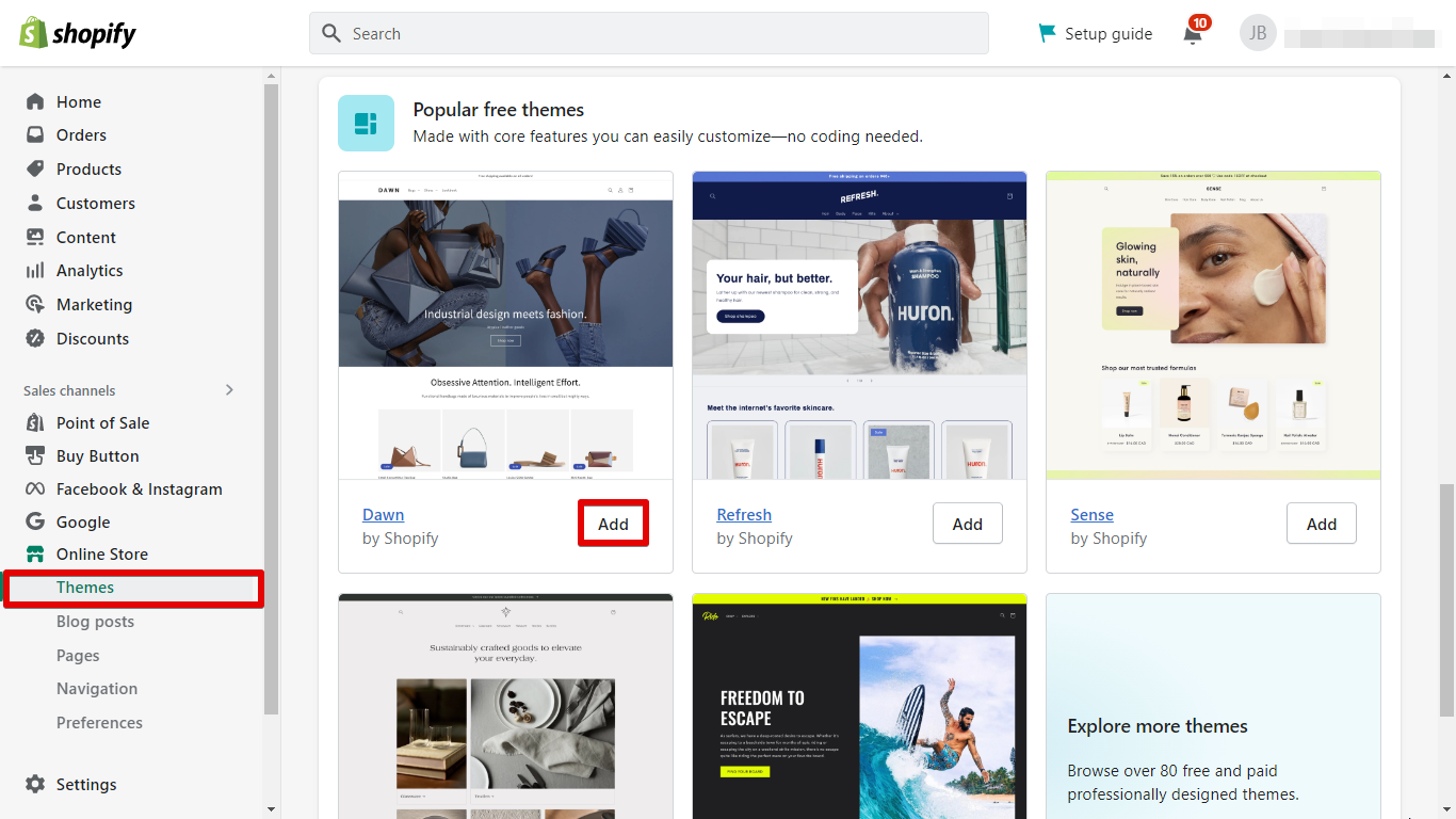 1. Choose the theme you want to re apply