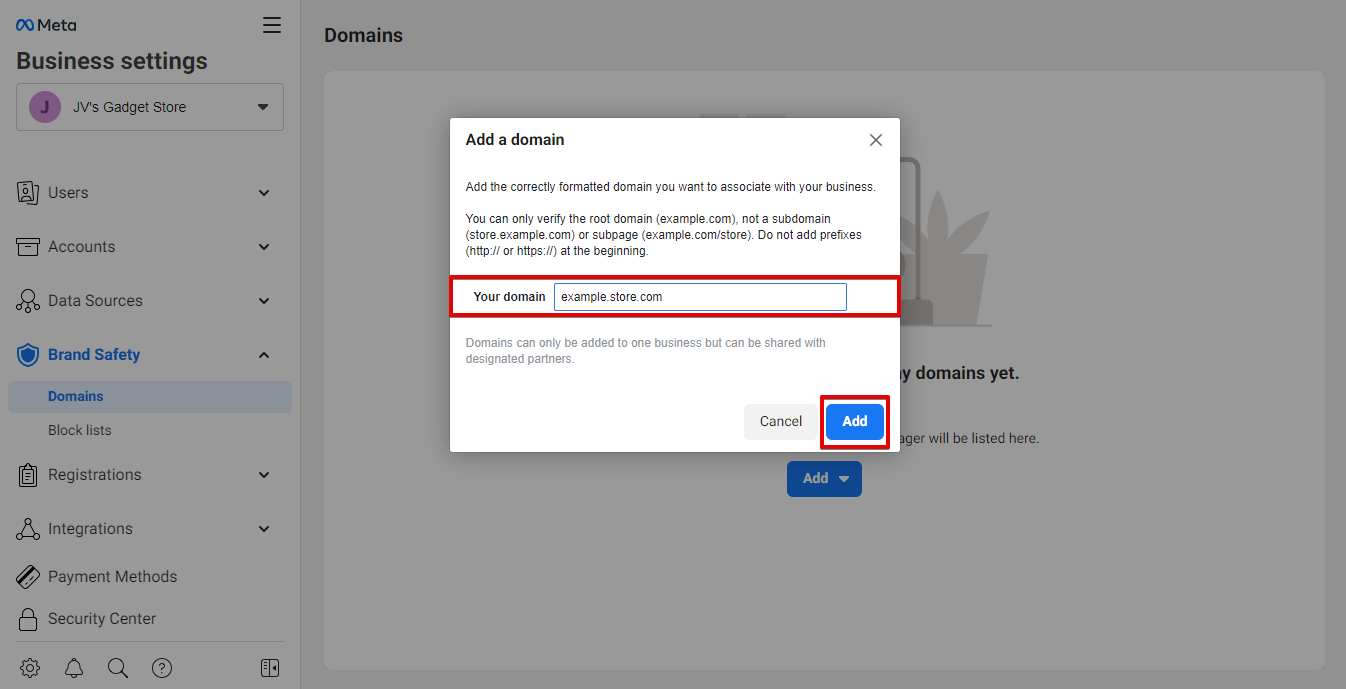 2 Inserting the domain