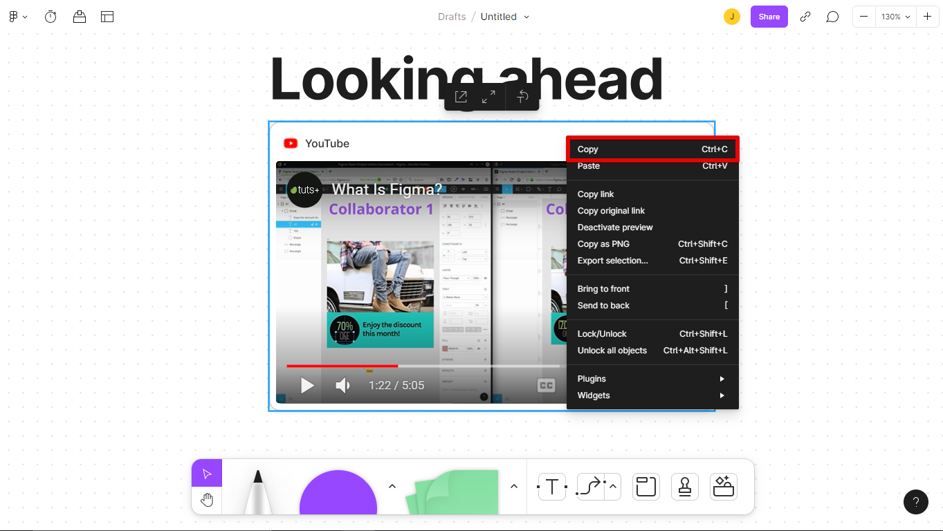2. Copy the video in the FigmaJam and paste it in FigmaDesign