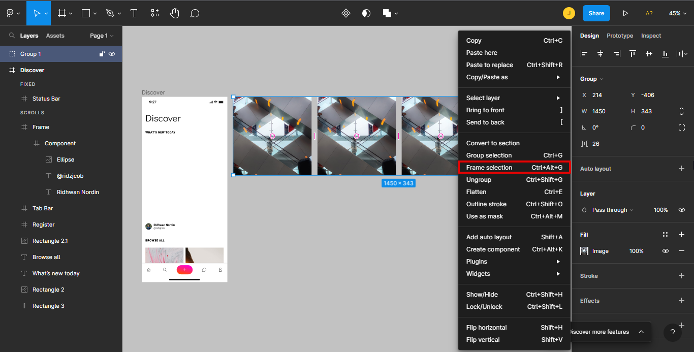 3. Make it a frame selection