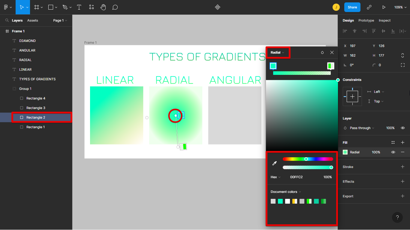 3. You can just repeat the process before to achieve radial gradient.