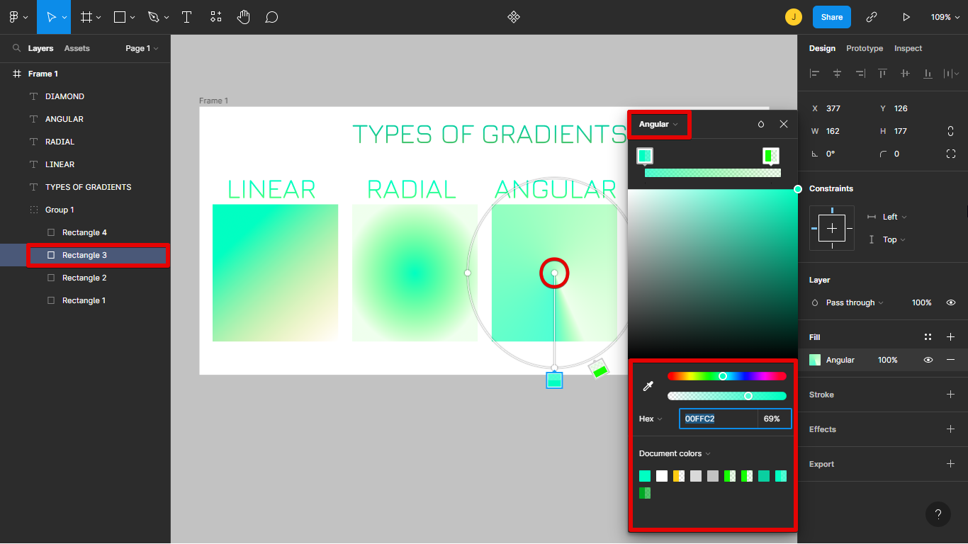 4. You can just repeat the process before to achieve angular gradient.