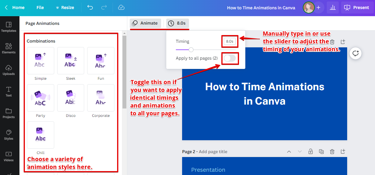 Can You Time Animations in Canva? 