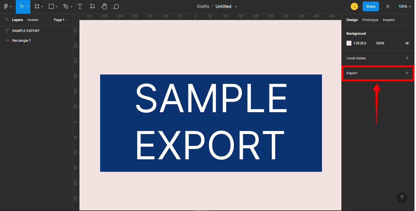 Searching the export tab