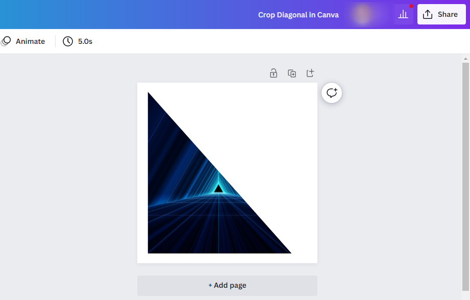 A diagonally cropped image in Canva