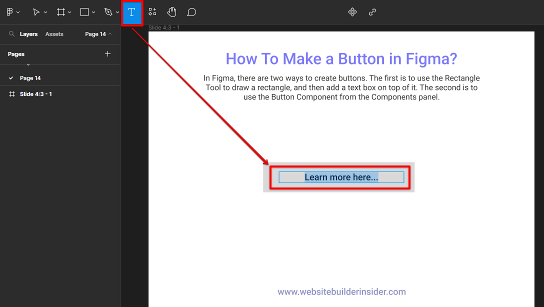 Add a textbox on top of a rectangle element in Figma