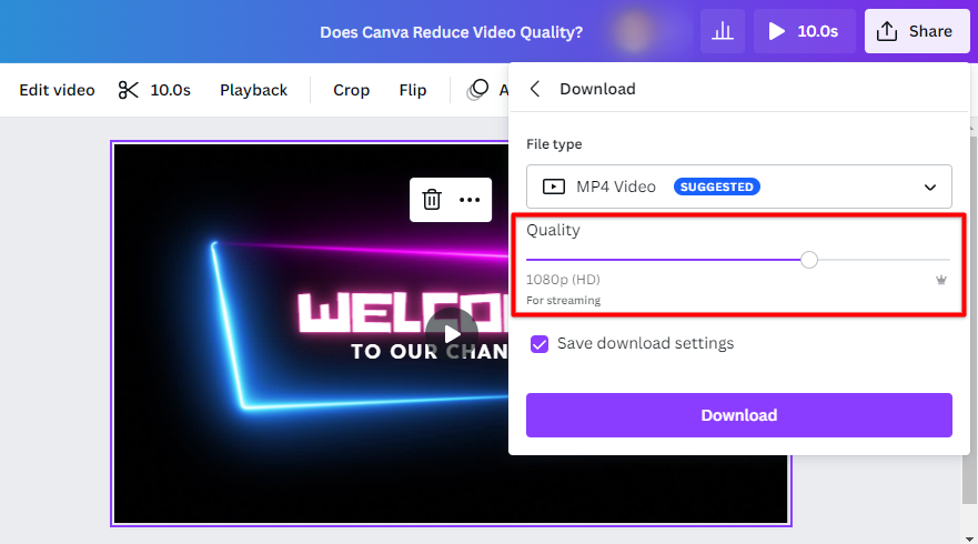 Canva Video Download Quality