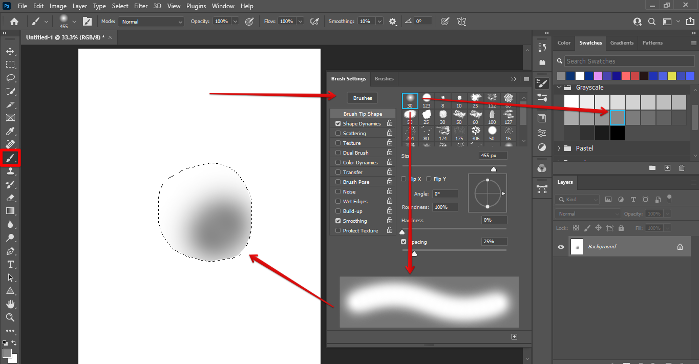 Airbrush tool in photoshop