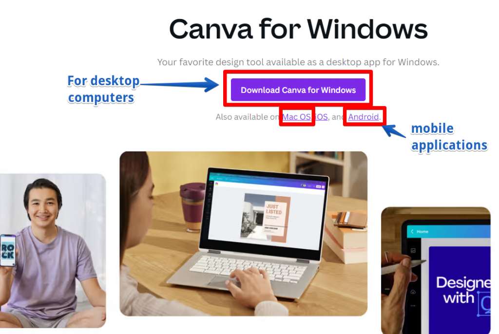 Canva for Desktop computers and mobile
