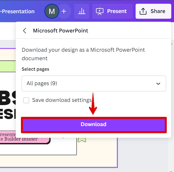 how to download presentation from website