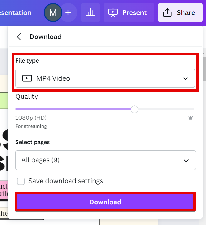 how to create video presentation using canva