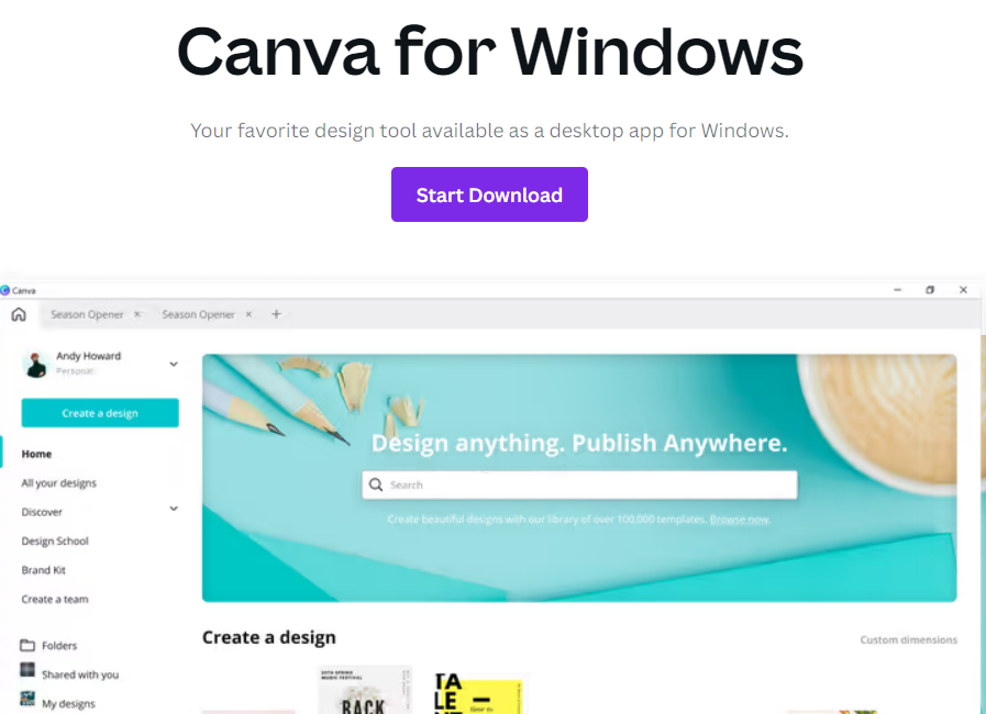 canva for windows download