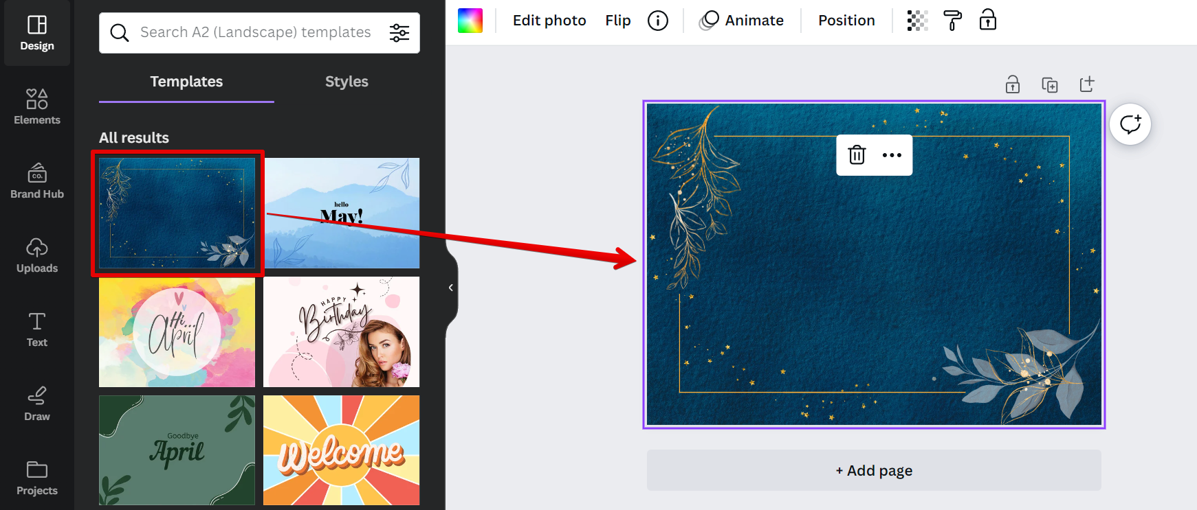 How do I search for templates in Canva?