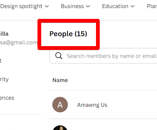canva sharing via family or friend
