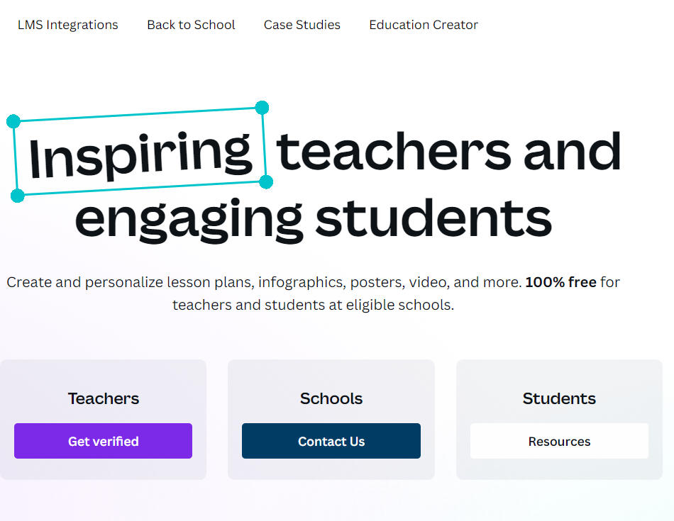 canva for students and teachers