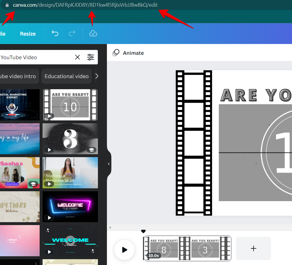 canva video design url or link