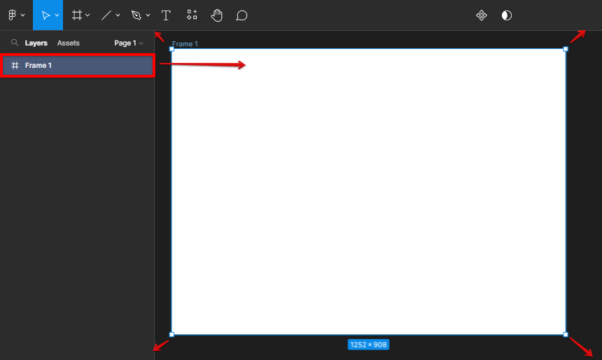 Click and drag frame figma