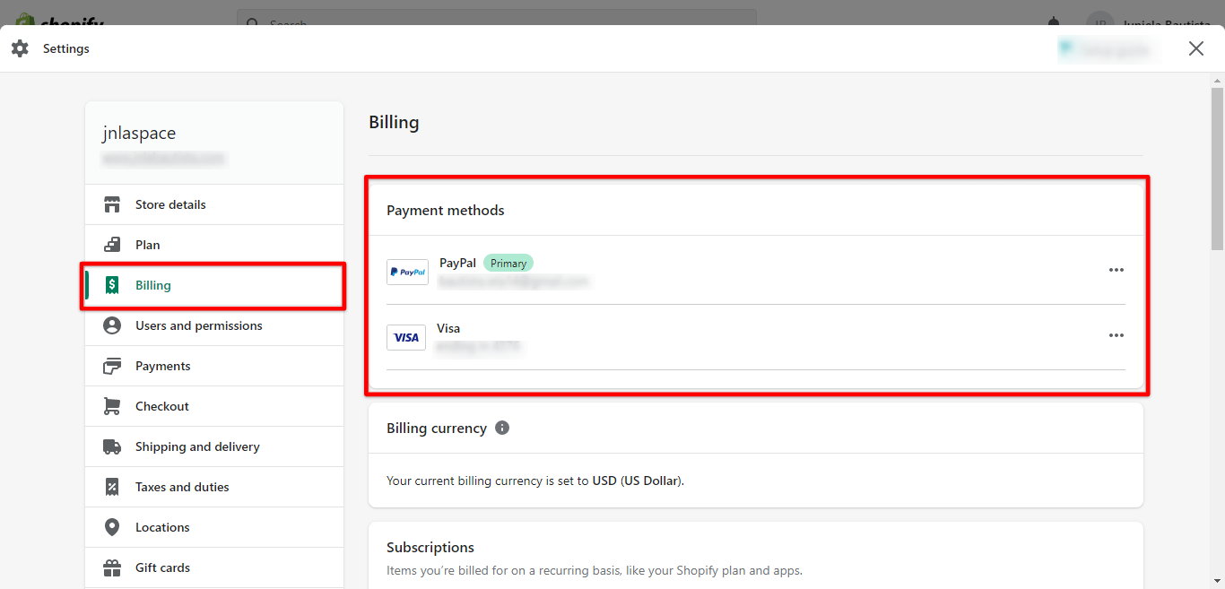 Click Billing Tab