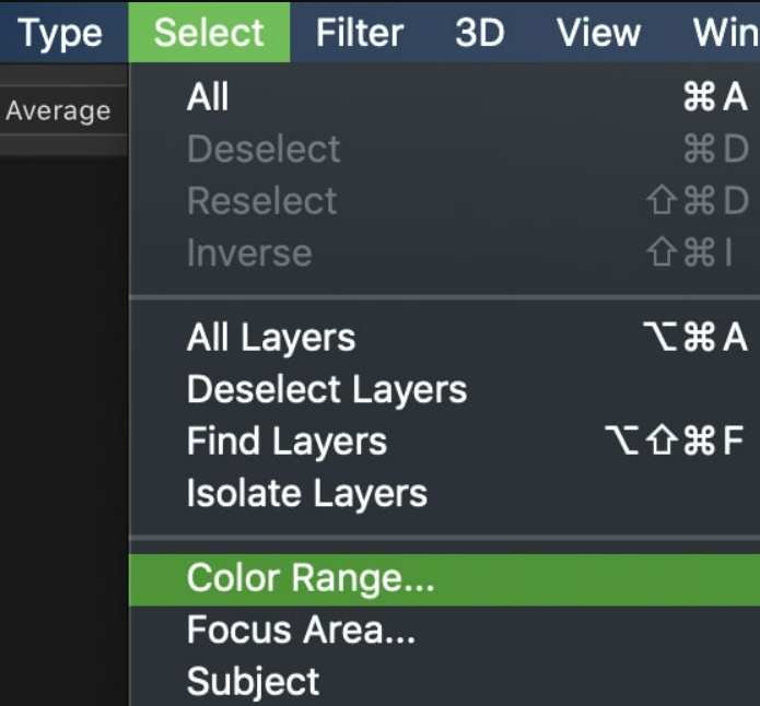 color range tool from Photoshop