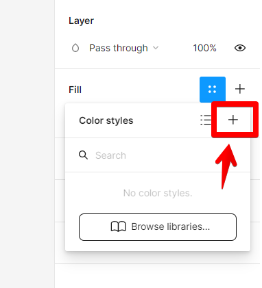 figma option - create color styles