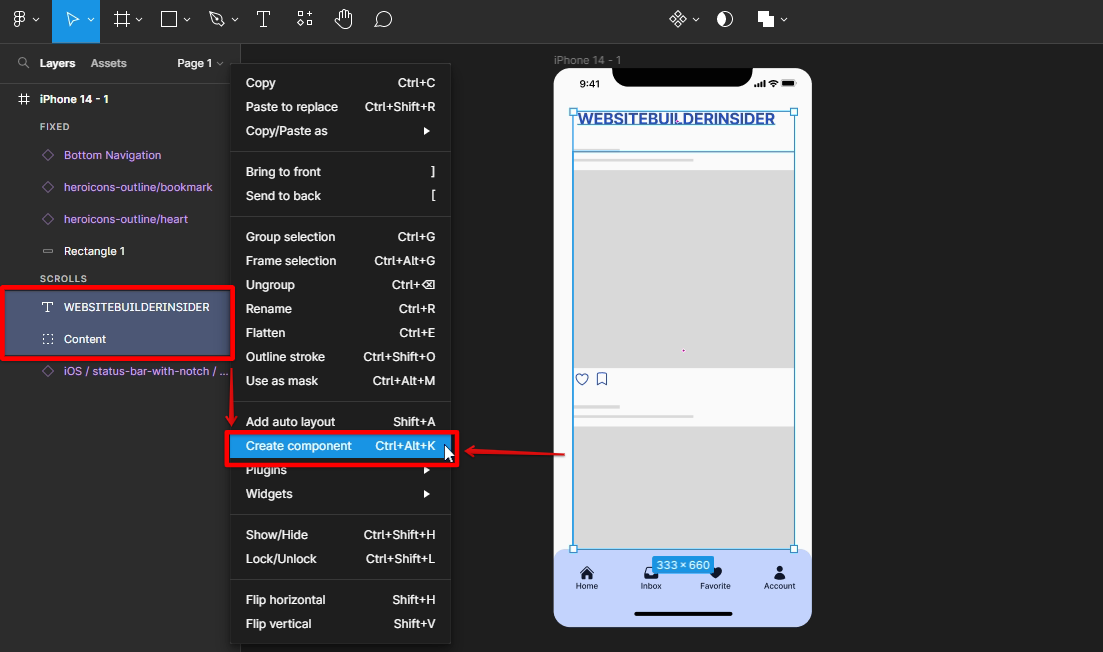 Create component style in Figma