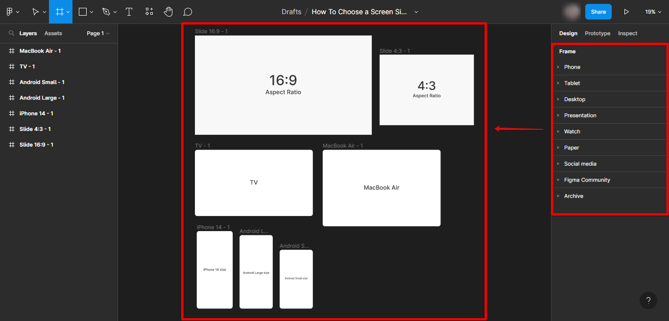Different screen size in Figma