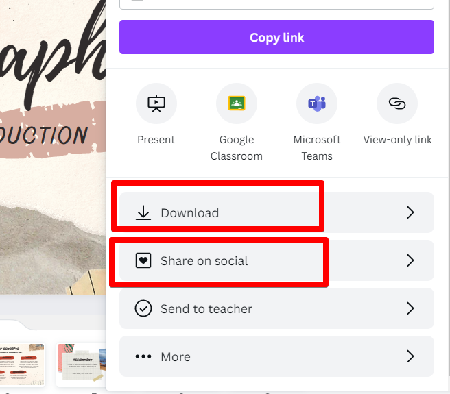 download or share on social media