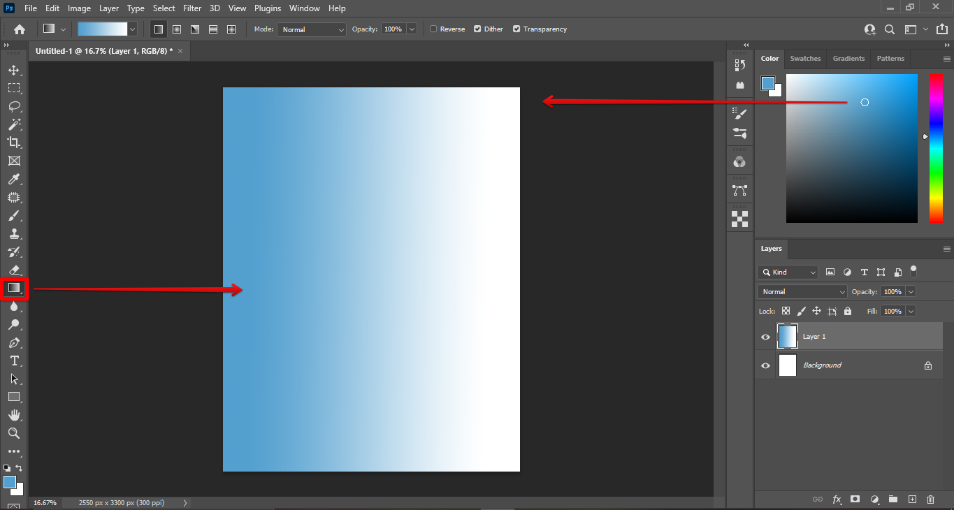 Drag the cursor to the layer photoshop