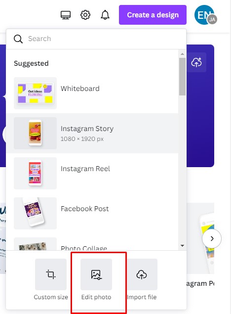 edit photo feature in Canva