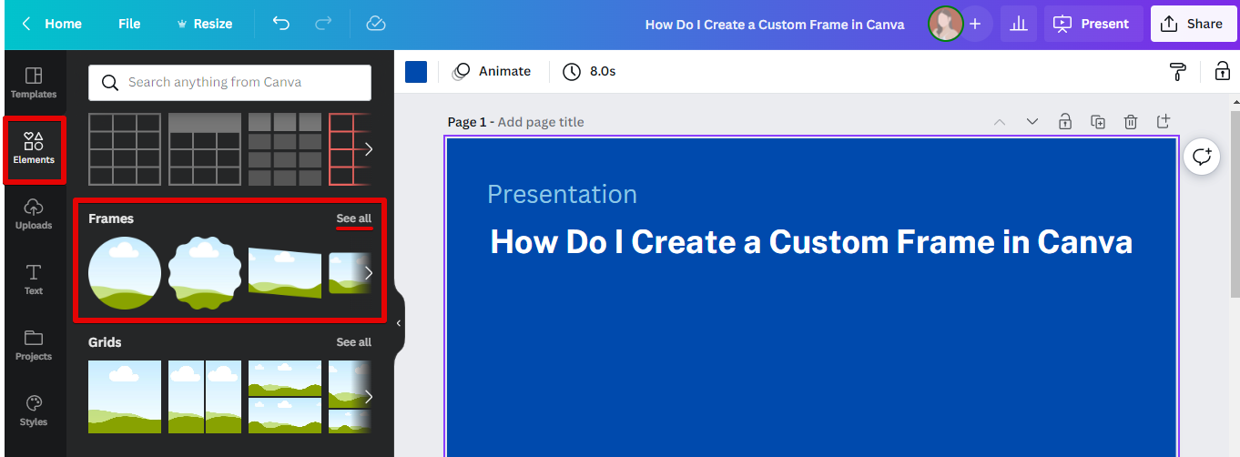 Element Frames In Canva