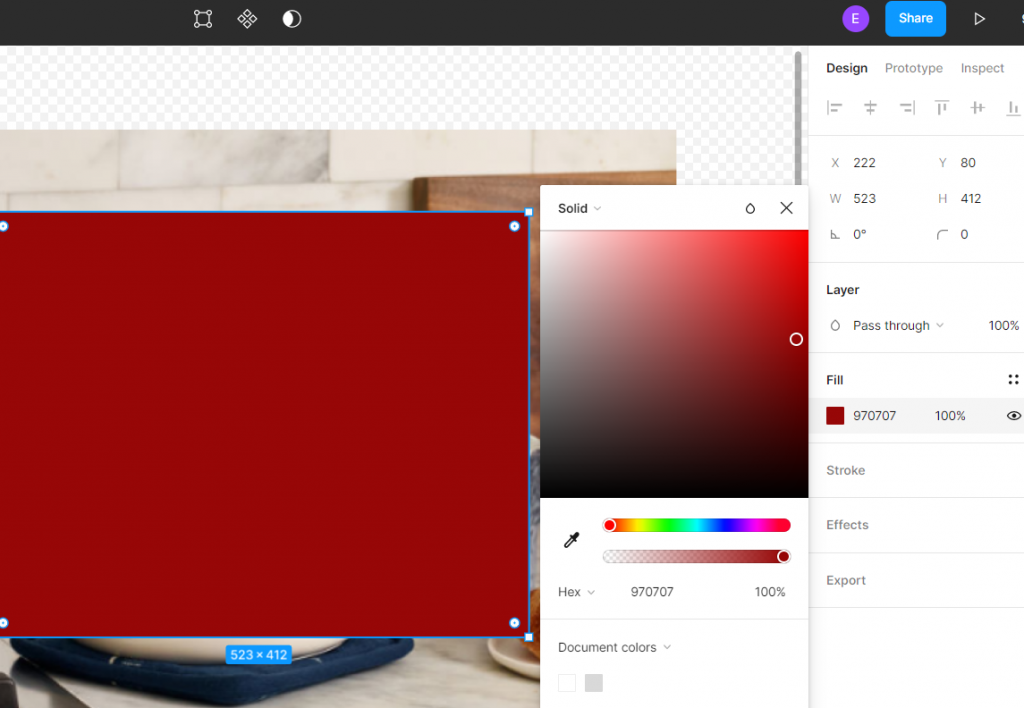 fill color tool in Figma