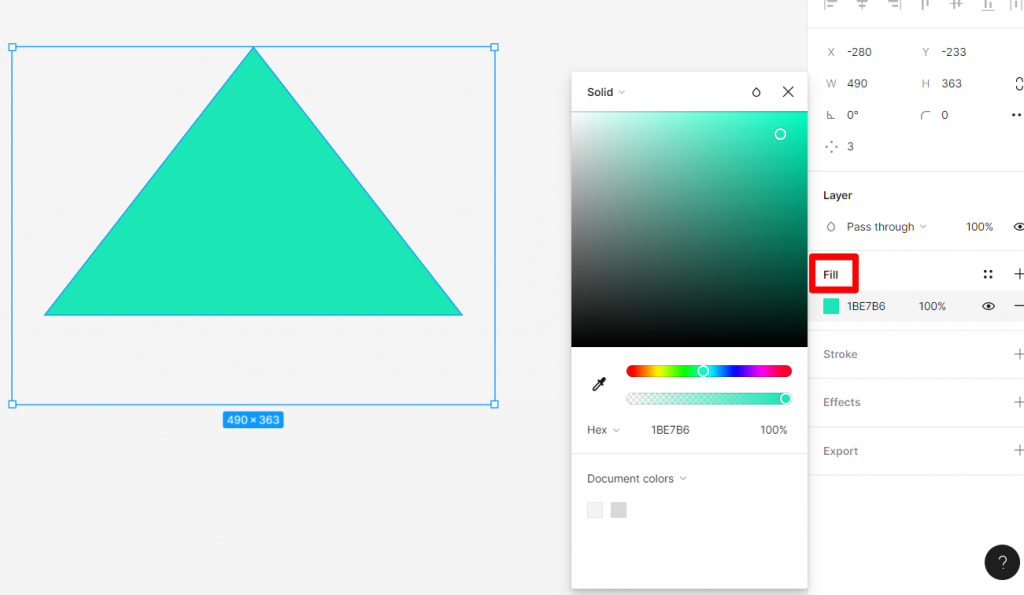 add color to shapes in figma using the fill color tool