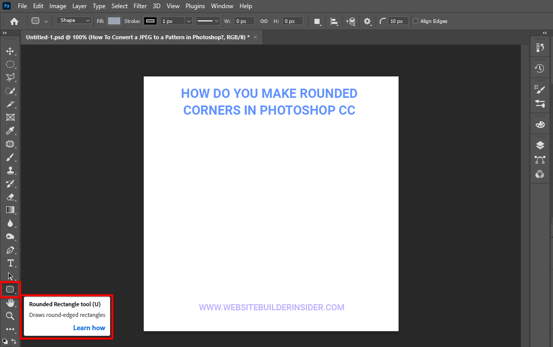 Go to Photoshop tools menu and select the rounded rectangle tool