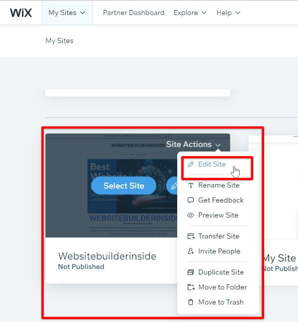 Go to Wix Editor