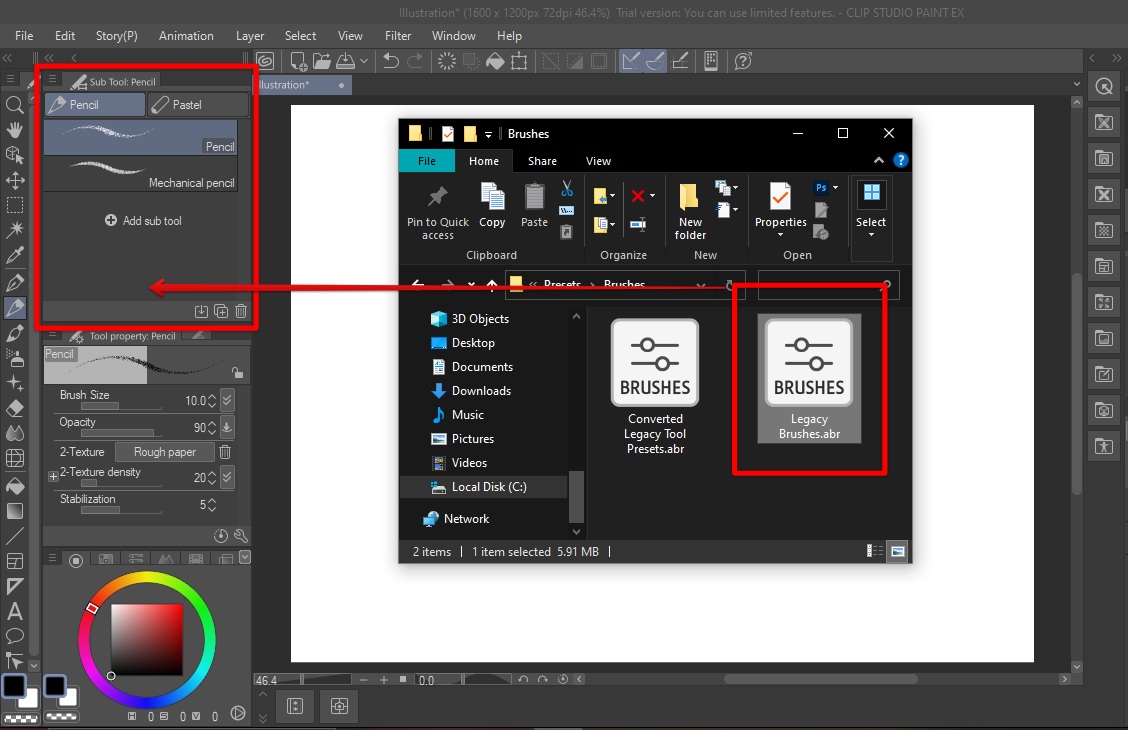 Import your Photoshop brushes to Clip Studio Paint
