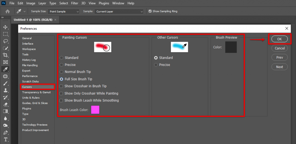 Why Does the Brush Circle Disappeared in