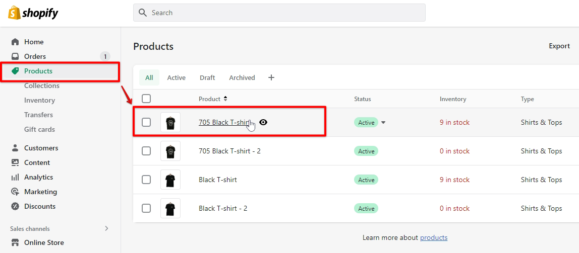 In the Shopify admin, go to products menu and click the product you wanted to delete tags